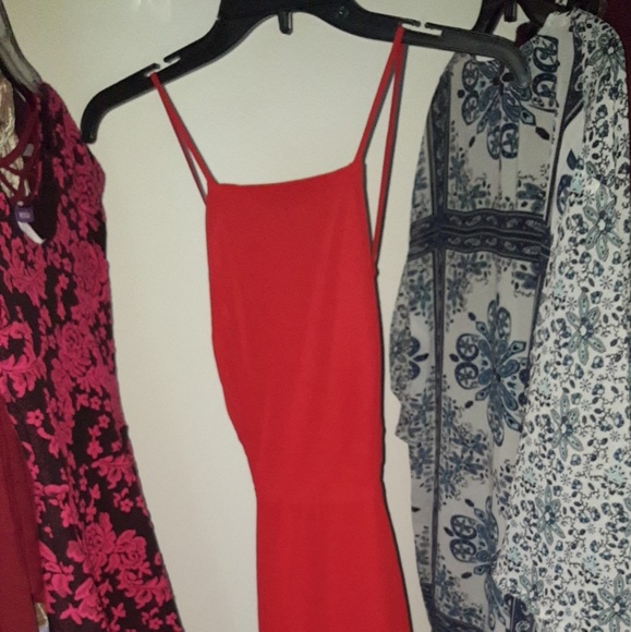 Lulus Long Red Backless Prom Dress - Picture 3 of 8